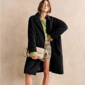 Sezane Jim Wool Coat Black in US size 4